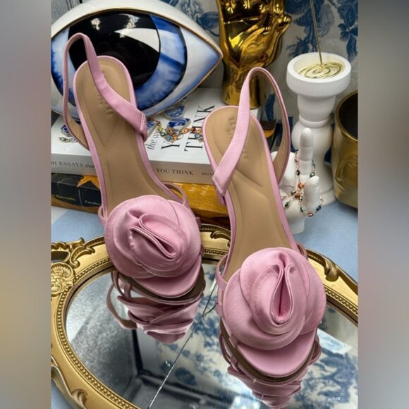 🆕 TED BAKER LONDON 🧿 NWOB ARIA ROSE Pink Floral Applique Sandal, Sz 6.5 / 37 - Picture 5 of 14